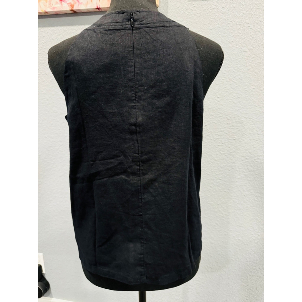 Ann Taylor Black Embroidered Sleeveless Top - Size XXS, NWT - Picture 5 of 12